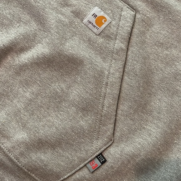 Flame Resistant Carhartt - Loose Fit Midweight Mock Neck Sweatshirt Heather Grey - Picture 8 of 14